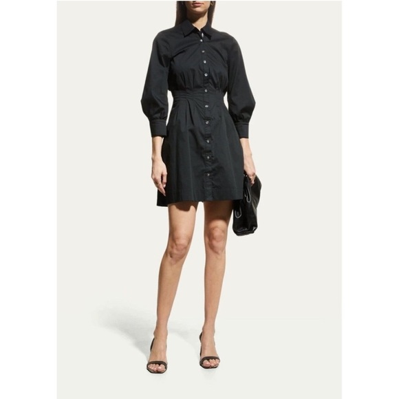 Veronica Beard Polina Button Front Pleated Shirt Dress Size 2 NWT - Picture 3 of 7